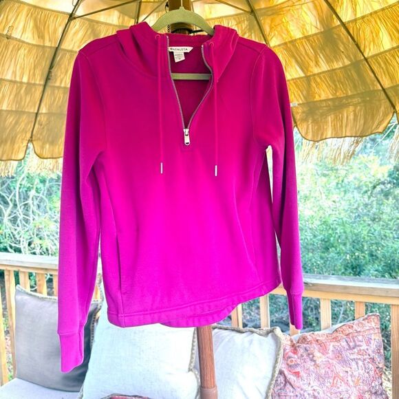 ATHLETA Women's Pink Half-zip long sleeve sweatshirt - Picture 1 of 9